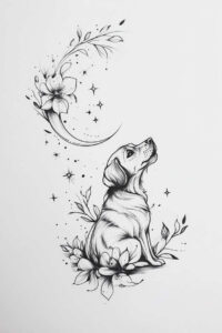 pets-tattoo-ideas – tattoo design ideas free ai generated – pinprick – for-chest – Gallery: pets-inkby-ai