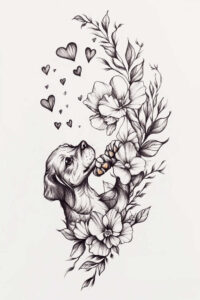 pets-tattoo-ideas – tattoo design ideas free ai generated – pinprick – for-elbow – Gallery: pets-inkby-ai