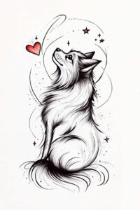 pets-tattoo-ideas – tattoo design ideas free ai generated – pinprick – for-side-torso – Gallery: pets-inkby-ai