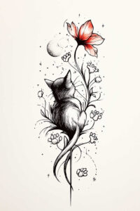 pets-tattoo-ideas – tattoo design ideas free ai generated – plain – for-lower-chest – Gallery: pets-inkby-ai