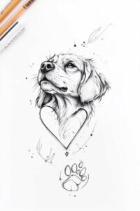 pets-tattoo-ideas – tattoo design ideas free ai generated – refined – for-behind-ear – Gallery: pets-inkby-ai