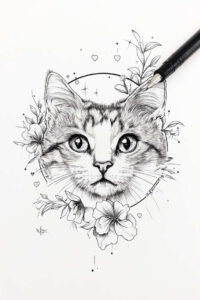 pets-tattoo-ideas – tattoo design ideas free ai generated – short-stroke – for-calf – Gallery: pets-inkby-ai