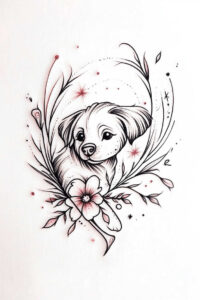 pets-tattoo-ideas – tattoo design ideas free ai generated – simple-form – for-upper-chest – Gallery: pets-inkby-ai