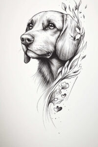 pets-tattoo-ideas – tattoo design ideas free ai generated – single-line – for-upper-shoulder – Gallery: pets-inkby-ai