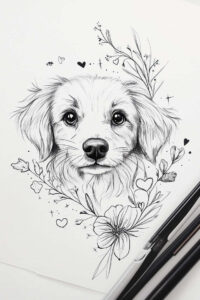 pets-tattoo-ideas – tattoo design ideas free ai generated – unadorned – for-lower-thigh – Gallery: pets-inkby-ai
