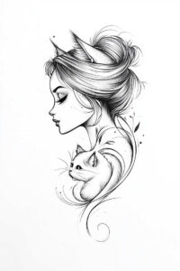 pets-tattoo-ideas – tattoo design ideas free ai generated – uncluttered – for-shoulder-blade – Gallery: pets-inkby-ai