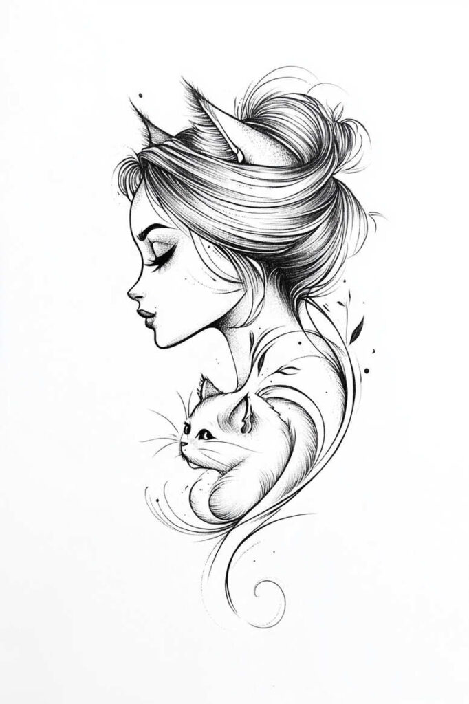 pets-tattoo-ideas – tattoo design ideas free ai generated – uncluttered – for-shoulder-blade – Gallery: pets-inkby-ai