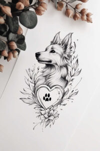 pets-tattoo-ideas – tattoo design ideas free ai generated – unembellished – for-neck – Gallery: pets-inkby-ai