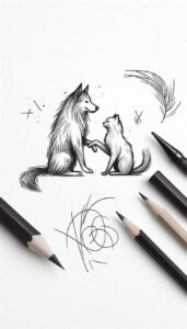 pets-tattoo-ideas – tattoo design ideas free ai generated – whisper-line – for-full-back – Gallery: pets-inkby-ai