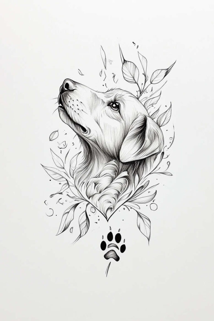 pets tattoo design ideas artistic contrast companion animals for knee