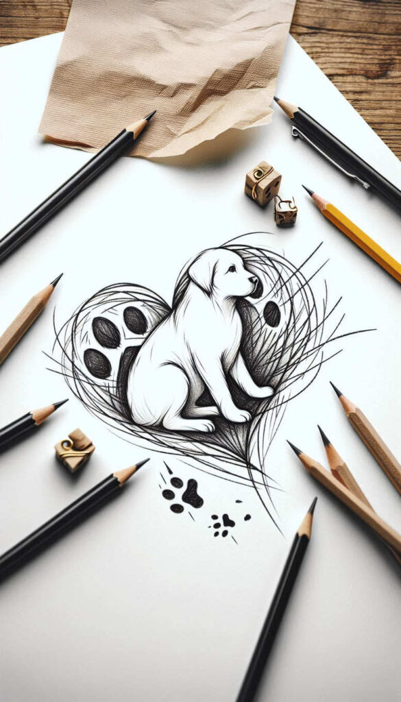 pets tattoo design ideas Surrealism shifting shapes companion animals symbolising perseverance
