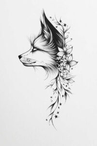 pets tattoo design ideas Surrealism fluid forms delicate for upper back