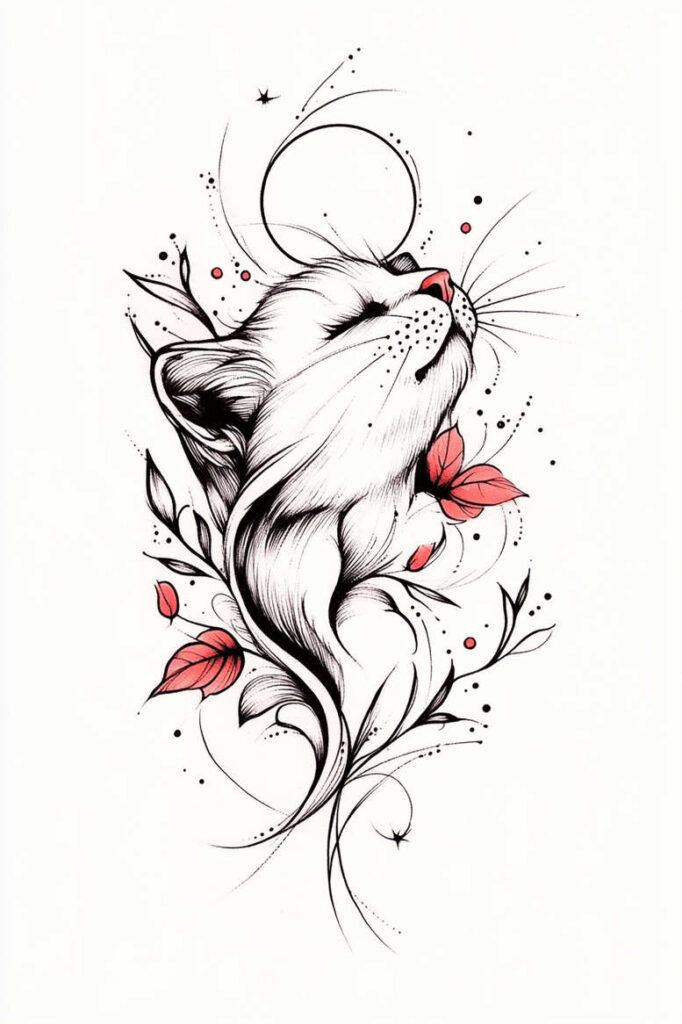pets tattoo design ideas ornamental delicate for upper shoulder