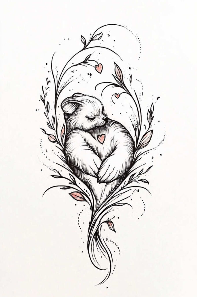 pets tattoo design ideas Surrealism dreamscape detail represents perseverance
