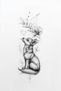 pets tattoo design ideas Surrealism imperfect symmetry detail stands for resilience