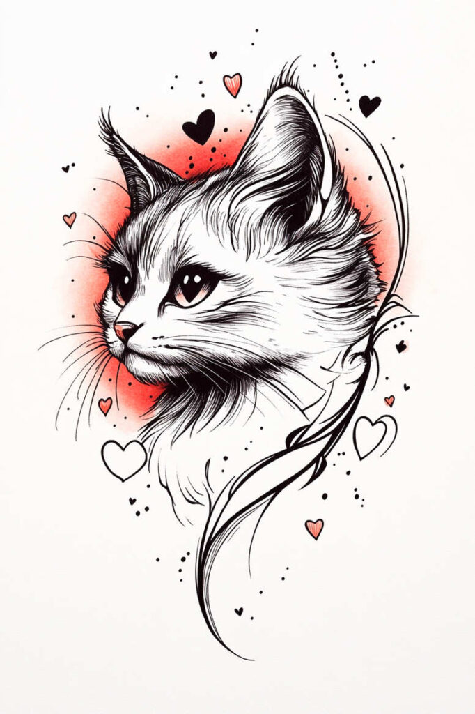 pets tattoo design ideas clean contrast detailed for hip