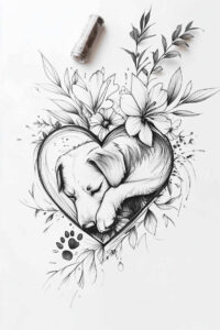 pets tattoo design ideas structured design detailed fur stands for determination