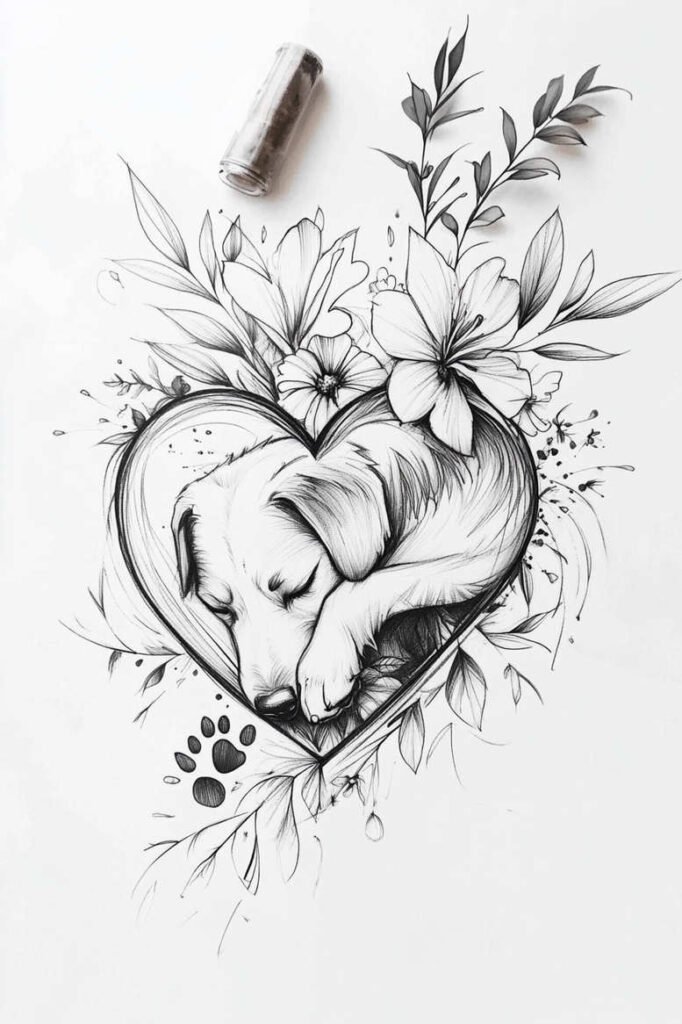 pets tattoo design ideas structured design detailed fur stands for determination