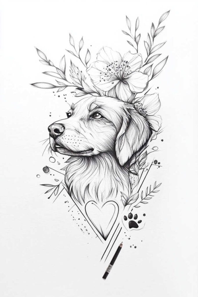 pets tattoo design ideas ambiguous space dog for outer arm