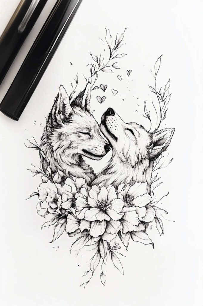 pets tattoo design ideas Surrealism ethereal dog symbol of endurance