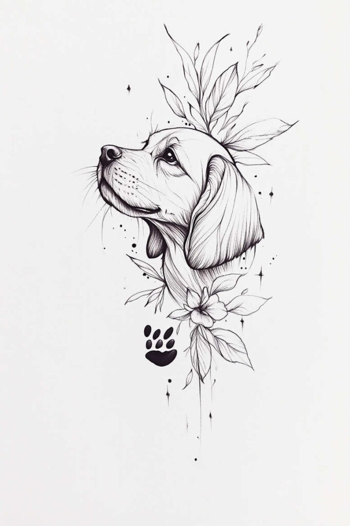 pets tattoo design ideas Surrealism fantastical elements favorite for lower chest
