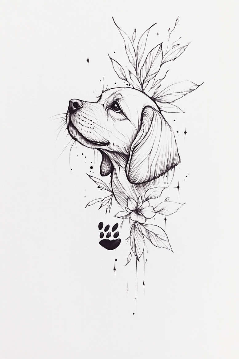 pets tattoo design ideas Surrealism fantastical elements favorite for lower chest