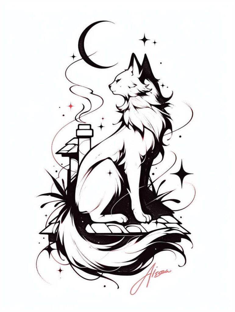 pets tattoo design ideas Surrealism fantasy-inspired friendly eyes for elbow