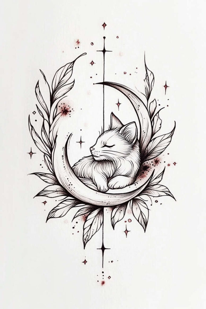 pets tattoo design ideas Surrealism symbolic motifs natural details for stomach
