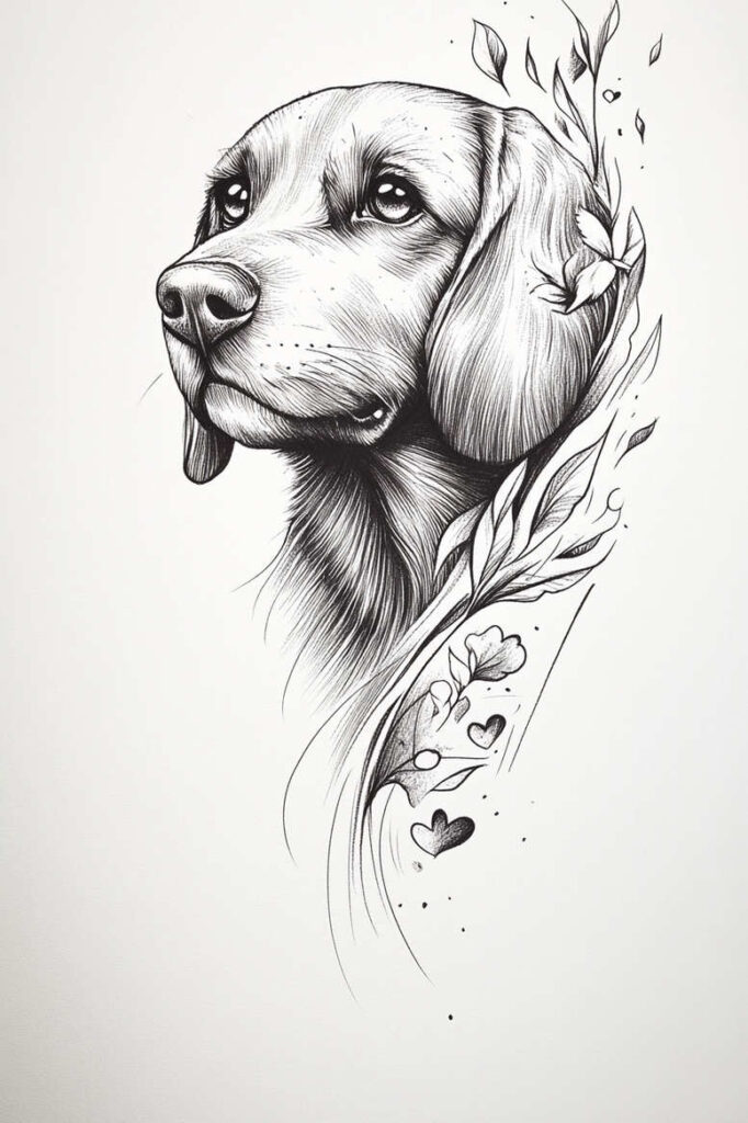 pets tattoo design ideas Realism natural contrast pet portrait stands for strength