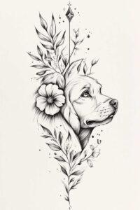 pets tattoo design ideas dynamic shapes portrait embodying resilience