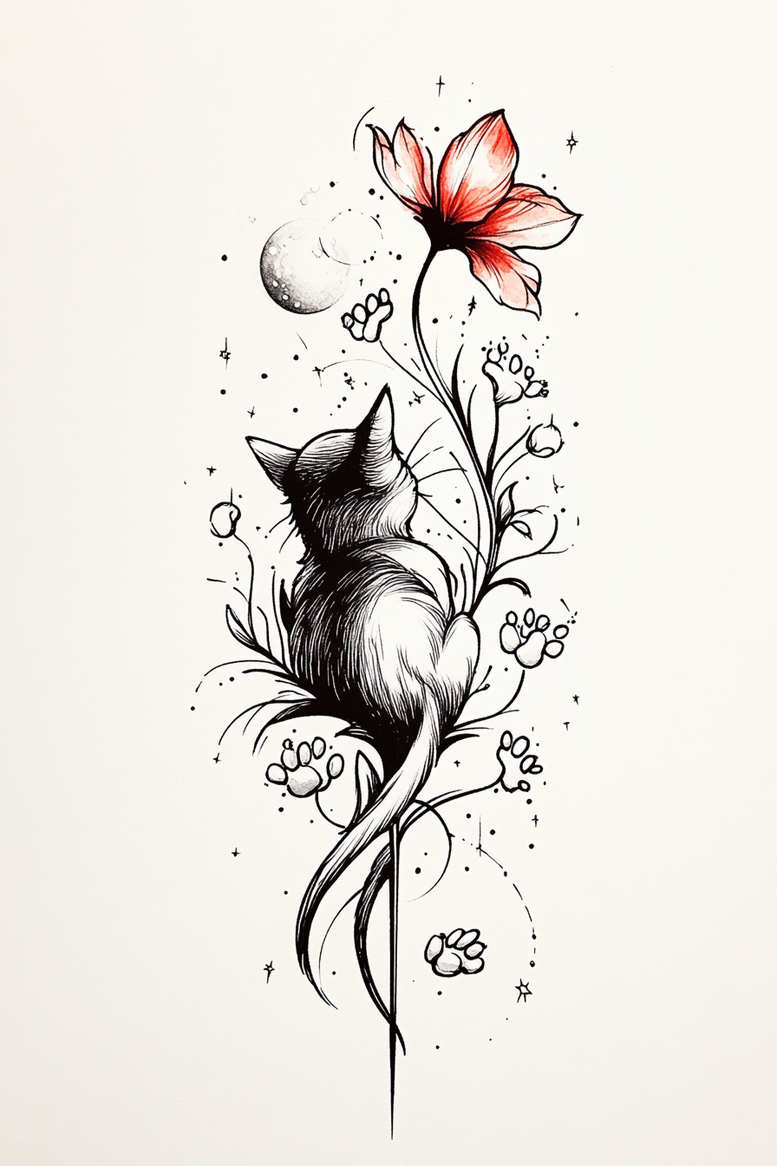 pets tattoo design ideas fine detail portrait for side