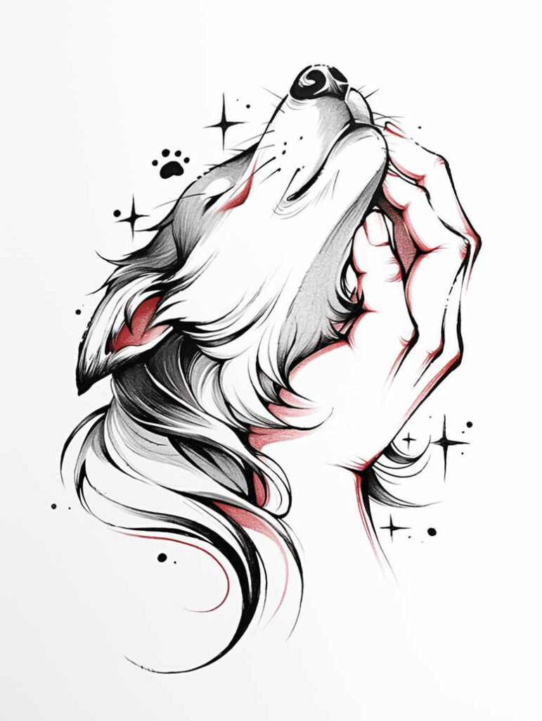 pets tattoo design ideas vivid gradients warm for sternum
