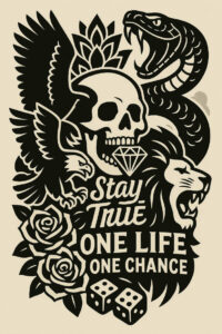 symbolic-meaning-skull-tattoo – tattoo design ideas free ai generated – dripping – for-hip – Gallery: skulls-inkby-ai