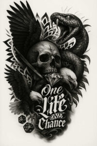 transformation-motif-skull-tattoo – tattoo design ideas free ai generated – macabre – for-lower-arm – Gallery: skulls-inkby-ai
