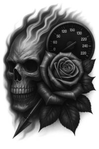 wave-skull-tattoo – tattoo design ideas free ai generated – phantom – for-nape – Gallery: skulls-inkby-ai