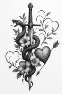 transformation-symbol-snake-tattoo – tattoo design ideas free ai generated – plain – for-full-back – Gallery: snakes-inkby-ai