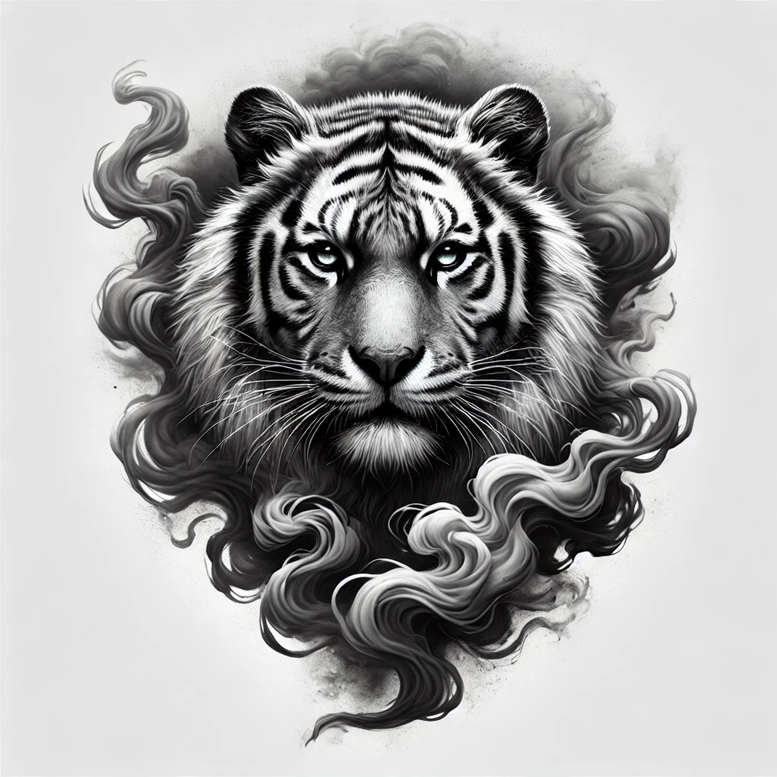 tigers tattoo design ideas Realism natural contours silent hunter symbolising determination