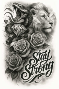tigers tattoo design ideas wide-angle wild majesty for collarbone