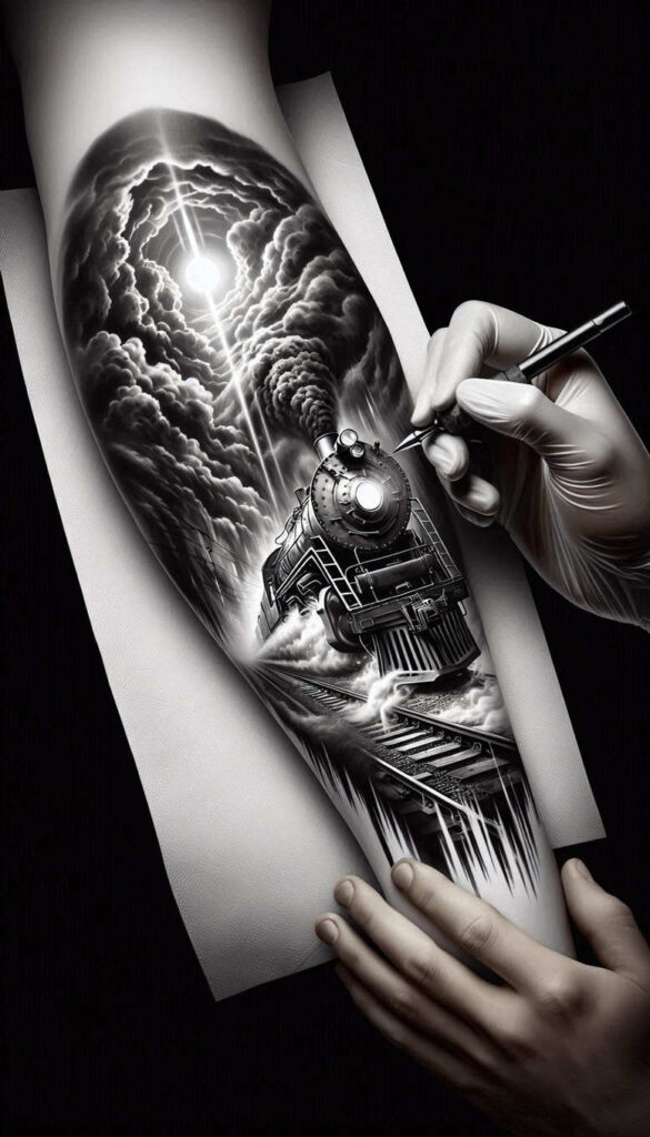vacation-surrealism-unreal-for-behind-ear – tattoo design ideas free ai generated – Gallery: travels-inkby-ai