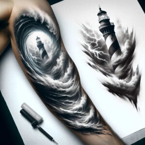space-neotraditional-bold-highlights-for-biceps – tattoo design ideas free ai generated – Gallery: travels-inkby-ai