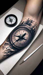travels tattoo design ideas bold highlights cardinal compass for lower chest