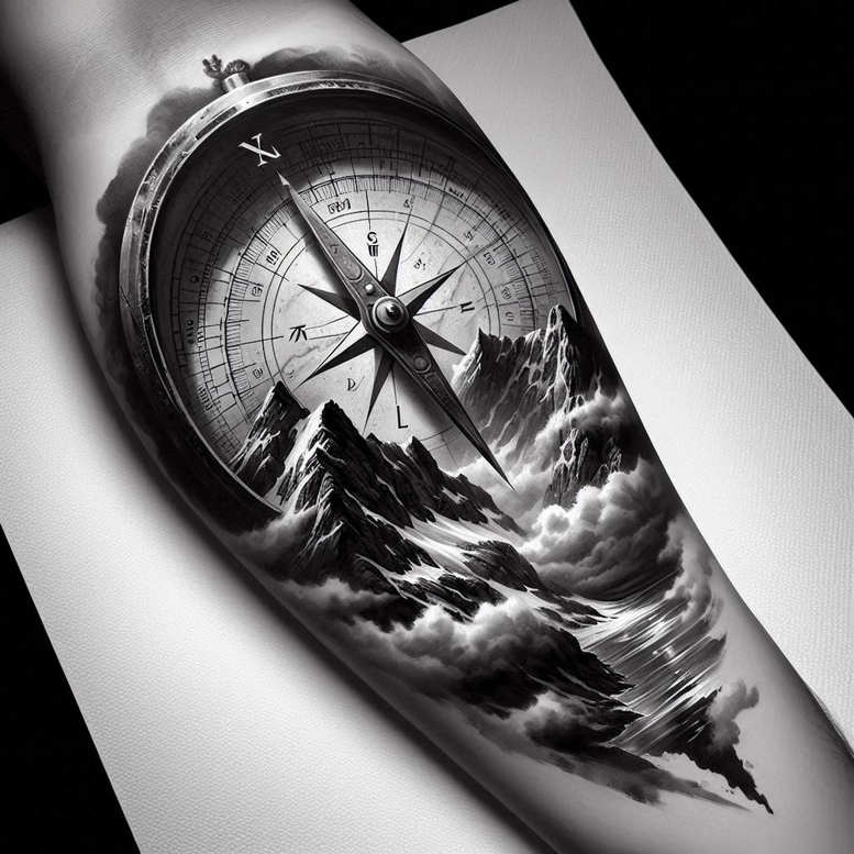 travels tattoo design ideas subtle shape path marker for nape