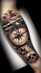 light-motif-travel-neotraditional-clean-contrast-for-sternum – tattoo design ideas free ai generated – Gallery: travels-inkby-ai