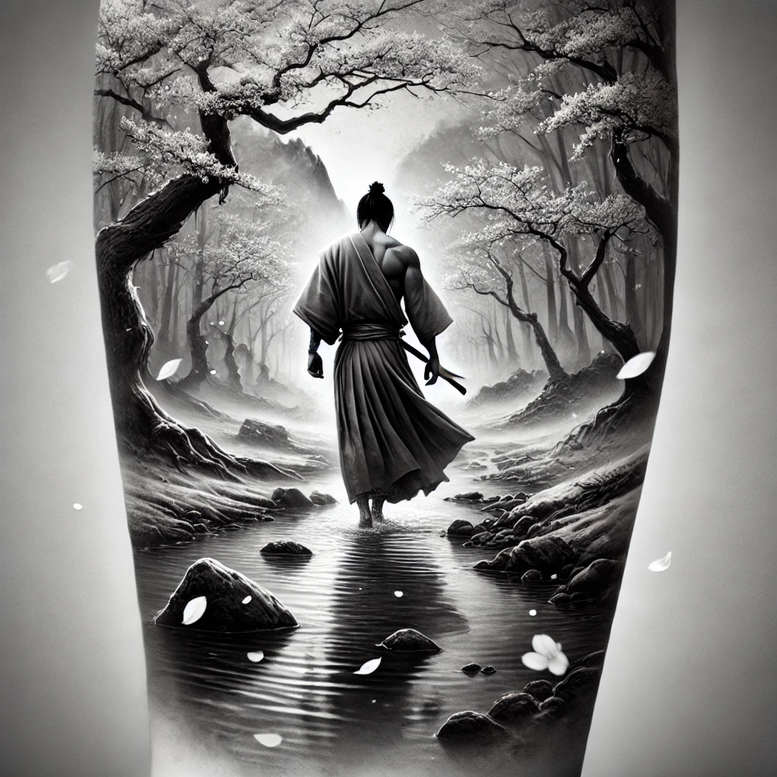 warriors-asia tattoo design ideas Surrealism juxtaposition bamboo grace for triceps
