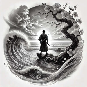 warriors-asia tattoo design ideas Realism reflection effect cultural guardian for temple