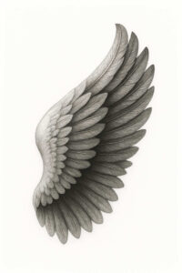 wings tattoo design ideas intricate shading celestial arc for knee