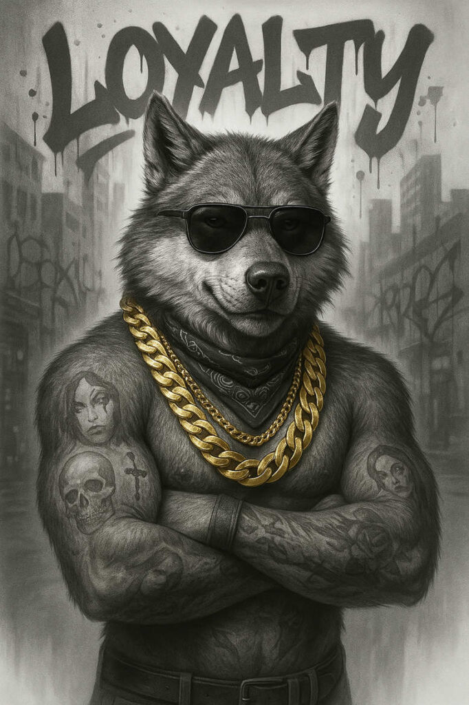power-symbol-wolf-tattoo – tattoo design ideas free ai generated – surrealism-imaginative – for-behind-ear – Gallery: wolves-inkby-ai
