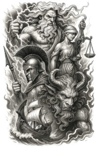 allegorical-style – tattoo design ideas free ai generated – fine-details – undefined – Gallery: ancient-greece-inkby-ai