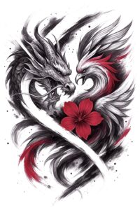 battle-dragon – tattoo design ideas free ai generated – supernatural – for-chest – Gallery: dragons-inkby-ai