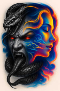 portrait – tattoo design ideas free ai generated – realism-visual-accuracy – for-upper-chest – Gallery: faces-inkby-ai